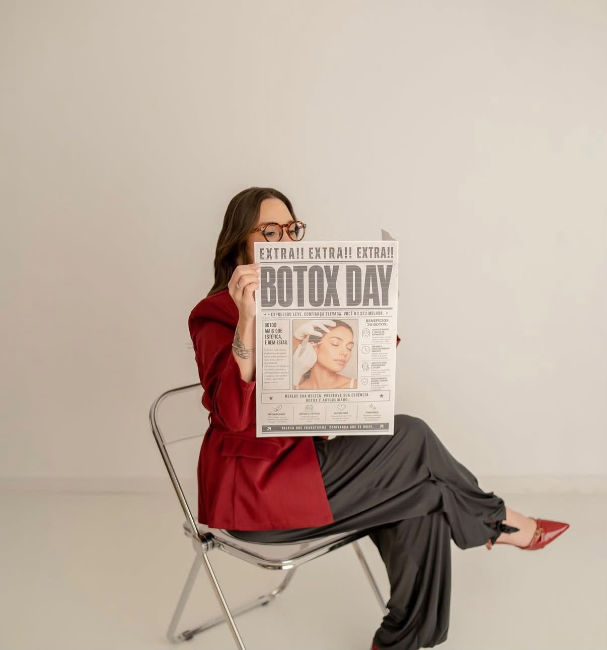 Carla Vieira apresentando o Botox Day